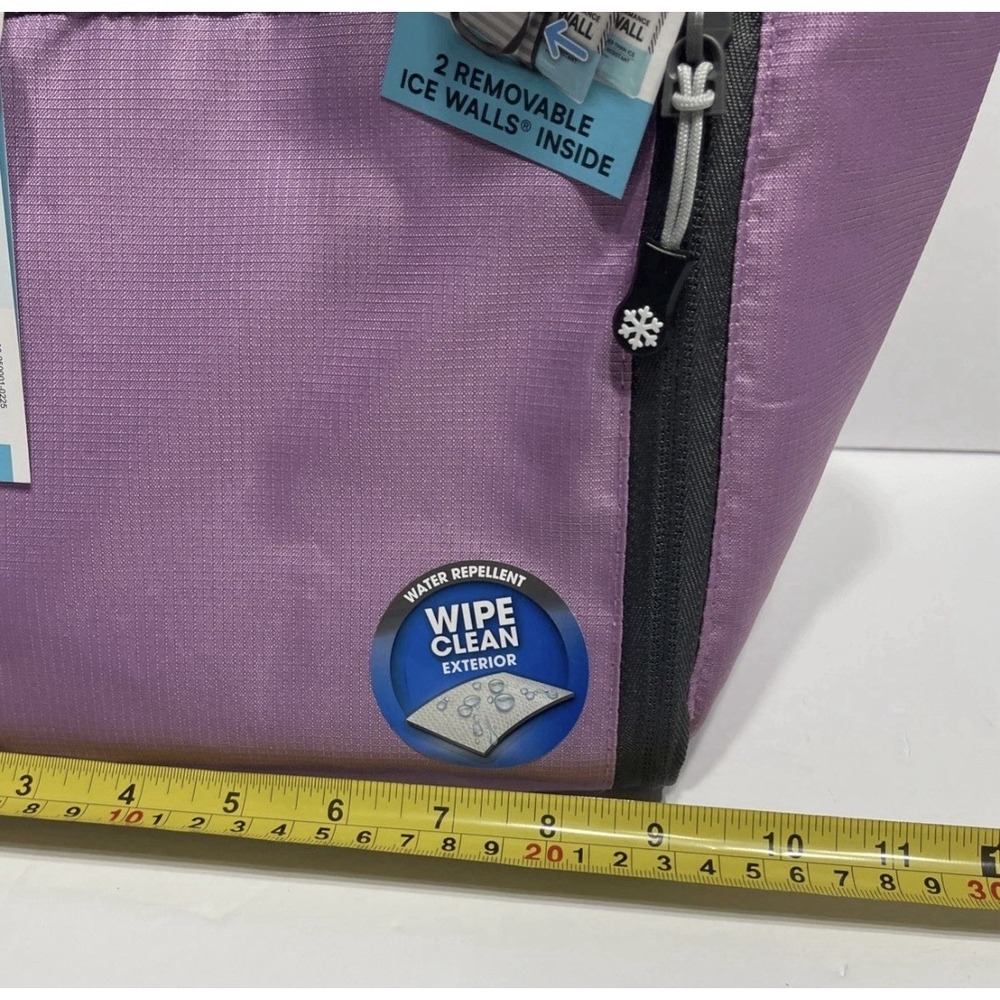 Arctic Zone Purple/gray Insulated Lunch Bag Includes 2 Removable Ice Walls - Picture 5 of 8